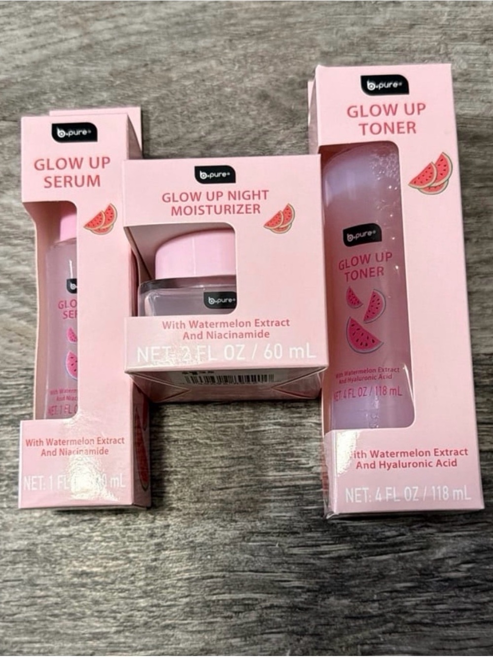 Title: B.Pure Glow Up Skincare Set – SerumToner & Night Moisturizer with Water
